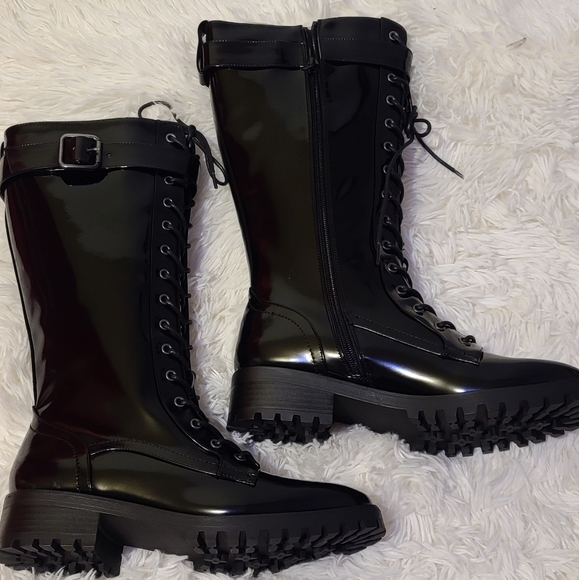 Lace up flat boots regular calf - Picture 3 of 5